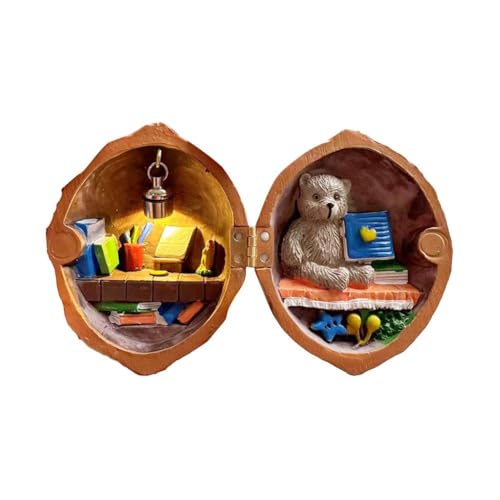 Walnuss Muschel Puppenhaus, Walnuss Muschel Puppenhaus Mini, Handgemachte Walnuss Muschel Puppenwelt 3D Innen Winzige Walnuss Walnüsse, Haus von BBASILIYSD