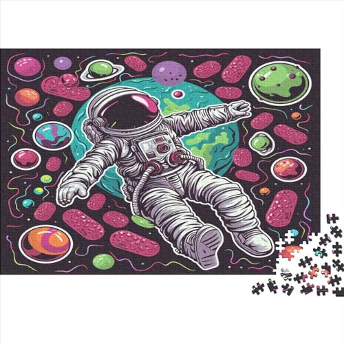 Astronaut 1000 Stück Puzzles Für Erwachsene Teenager Stress Abbauen Familien-Puzzlespiel Mit Poster in 1000-teiliges Puzzle Kinder Lernspiel Spielzeug Geschenk Puzzel 1000pcs (75x50cm) von BBDJKEOPP