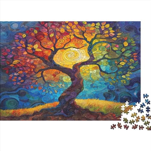 Baum des Lebens 1000 Stück Puzzles Für Erwachsene Teenager Stress Abbauen Familien-Puzzlespiel 1000-teiliges Puzzle Kinder Lernspiel Spielzeug Geschenk Puzzel 1000pcs (75x50cm) von BBDJKEOPP