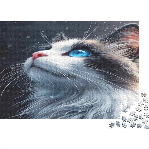 Cute Blue Eyed Kat Puzzlespiel 1000 Teile Puzzles Für Erwachsene Lernspiel Herausforderung Spielzeug 1000 Teile Puzzles Für Erwachsene Kinder Erwachsenen Puzzlespiel Puzzel 1000pcs (75x50cm) von BBDJKEOPP