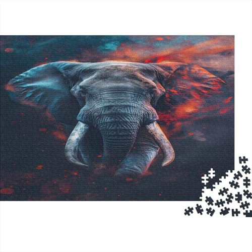 Elefant Puzzlespiel 1000 Teile Puzzle Für Erwachsene Und Kinder Ab 14 Jahren, Erwachsenen Puzzlespiel Puzzel 1000pcs (75x50cm) von BBDJKEOPP