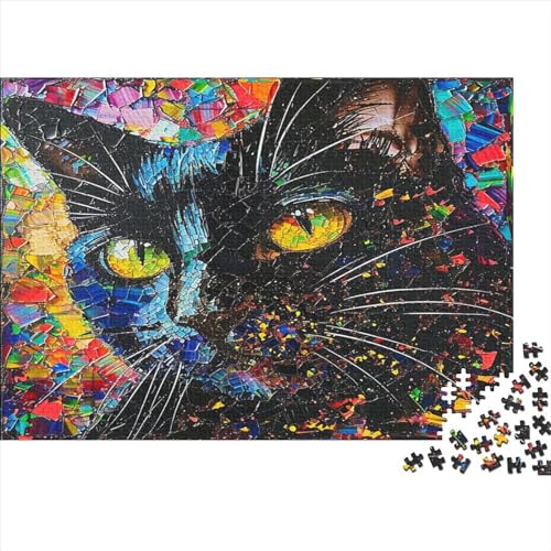 Painted Kat Puzzle 1000 Teile Erwachsene Puzzles Für Erwachsene Klassische Puzzles 1000 Teile Erwachsene Puzzlespiel Schwer Pädagogisches Spielzeug Erwachsene Kinder Puzzel 1000pcs (75x50cm) von BBDJKEOPP