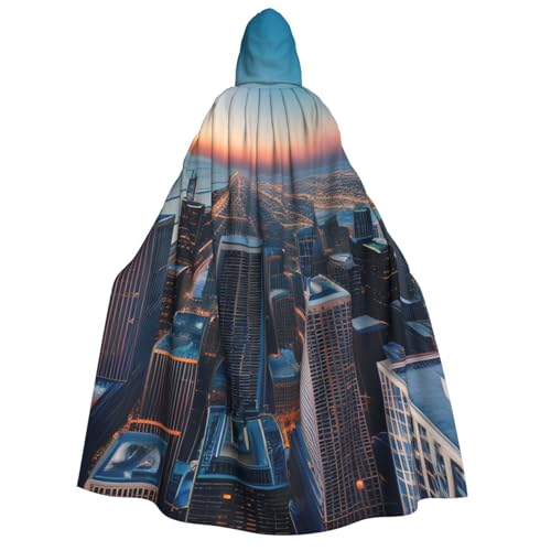 BBEXJIGY Chicago Illinois USA 1 Print Uni Hooded Halloween Cape Vampir Hexe Kostüme Party Umhang von BBEXJIGY