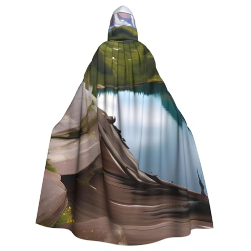 BBEXJIGY Glacier National Park Print Uni Halloween Kapuzenumhang Vampir Hexe Kostüm von BBEXJIGY