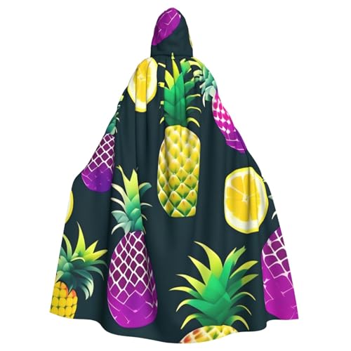 BBEXJIGY Uni Halloween Kapuzenumhang Ananas Druck Vampir Hexe Kostüm Party Kostüm von BBEXJIGY