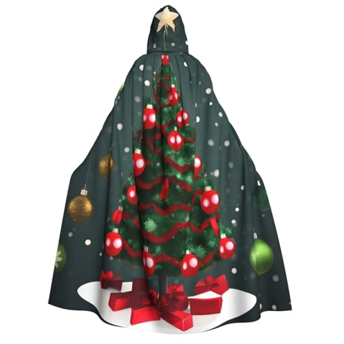 BBEXJIGY Uni Halloween Weihnachtsbaum Druck Kapuzenumhang Vampir Hexe Kostüm Party Kostüm von BBEXJIGY