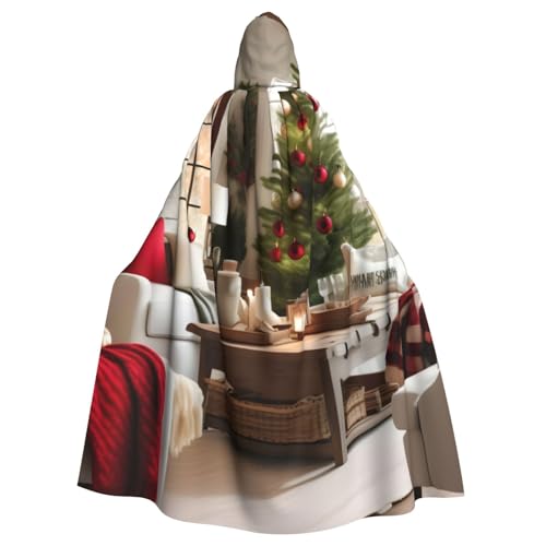 BBEXJIGY Uni Kapuzenumhang Weihnachten Bauernhof Druck Hexe Halloween Kostüm von BBEXJIGY