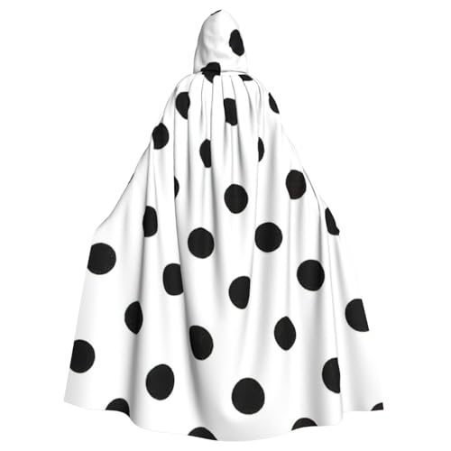 BBEXJIGY Uni Polka Dot Print Kapuzenumhang Halloween Hexenkostüm Vampir Kostüm von BBEXJIGY