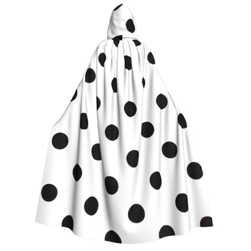 BBEXJIGY Uni Polka Dot Print Kapuzenumhang Halloween Hexenkostüm Vampir Kostüm von BBEXJIGY