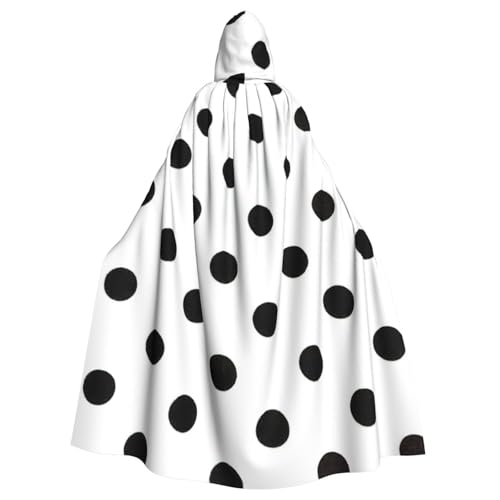 BBEXJIGY Uni Polka Dot Print Kapuzenumhang Halloween Hexenkostüm Vampir Kostüm von BBEXJIGY