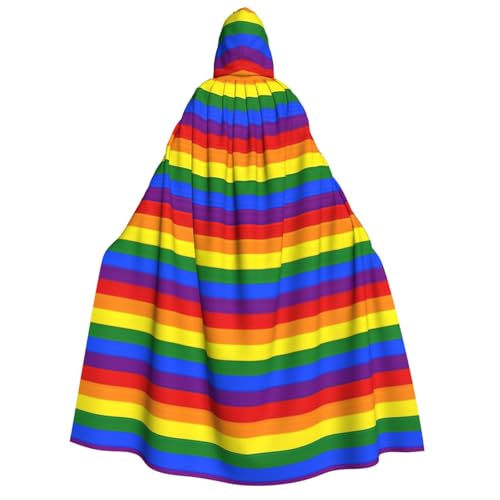 BBEXJIGY Uni Regenbogen-Print Kapuzenumhang Halloween Hexenkostüm von BBEXJIGY