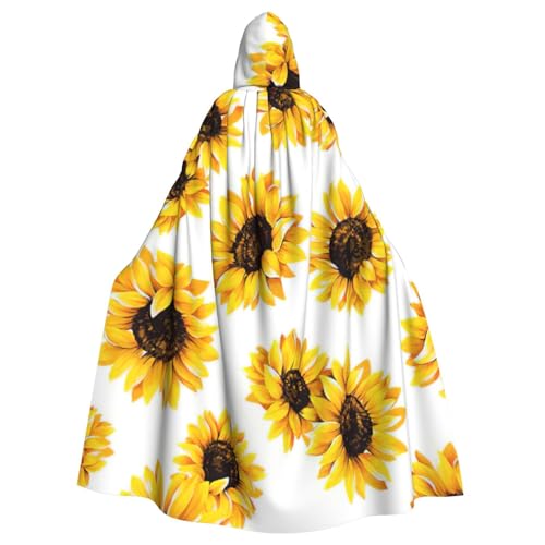 BBEXJIGY Uni Sonnenblumen-Print Kapuzenumhang Halloween Vampir Hexenkostüm von BBEXJIGY