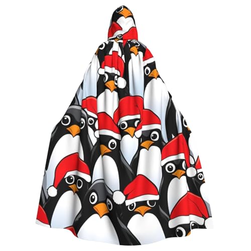 BBEXJIGY Uni Weihnachten Pinguin Druck Kapuzenumhang Halloween Hexenkostüm von BBEXJIGY