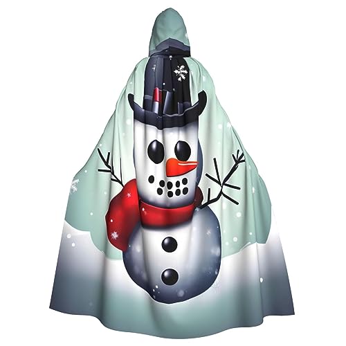 BBEXJIGY Uni Weihnachten Schneemann Druck Kapuzenumhang Halloween Hexe Kostüm Party Kostüm von BBEXJIGY