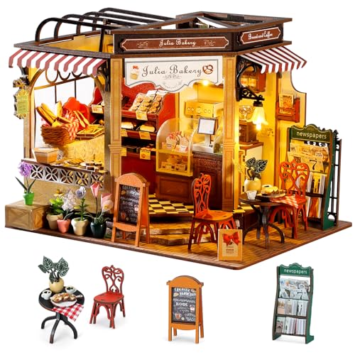 BBLIKE DIY Book Nook Kit 3D Holzpuzzle Erwachsene Diorama Miniatur Haus Bäckerei Puppenhäuser Miniatur Haus Kit mit Möbeln und LED-Licht für Bücherregal Deko Enthusiasten von Miniaturen(Bäckereien) BBLIKE DIY Book Nook Kit 3D Holzpuzzle Erwachsene Diorama Miniatur Haus Bäckerei Puppenhäuser Miniatur Haus Kit mit Möbeln und LED-Licht für Bücherregal Deko Enthusiasten von Miniaturen(Bäckereien) von BBLIKE