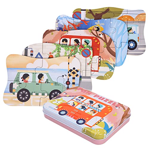 BBLIKE Kinderpuzzle, Auto Puzzle für Kinder, 5 Bilds Puzzles, Geeignet für Jungen und Mädchen Puzzle ab 3 4 5 Jahren von BBLIKE