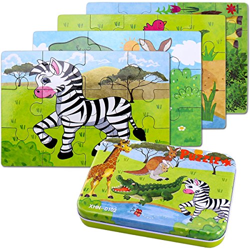 BBLIKE Kinderpuzzle 64 Stücke Puzzle für Kinder Puzzle ab 3 Vier schwierigkeitsgrade Lernspielzeug für Kinder 3 4 5 Jahren Alt (Zebra) von BBLIKE