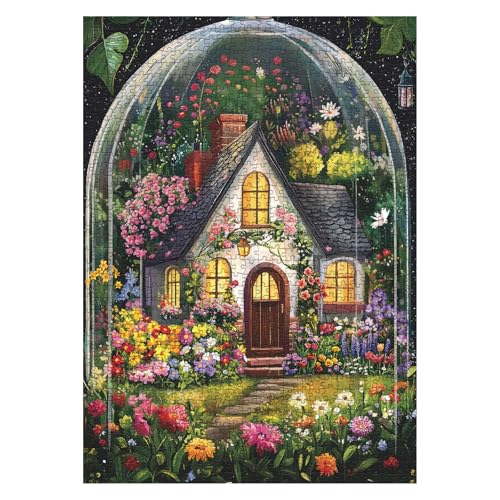 Blumengarten-Puzzles für Erwachsene, 1000 Teile, Pflanze, bunte Kunst, Blumenhaus, Puzzle, schöne Naturmalerei, ästhetisches Puzzle von BBOLDIN