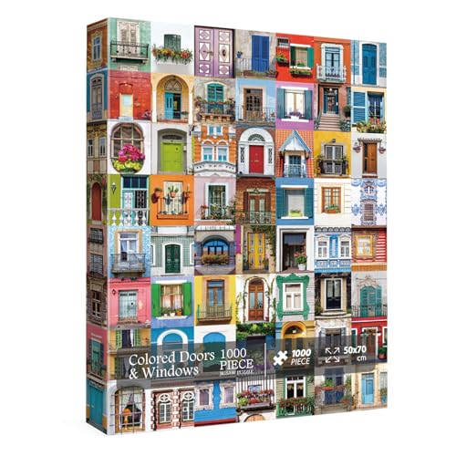 Bunte Türen und Fenster Puzzles für Erwachsene 1000 Teile, Vintage Puzzle, lustige Kunstpuzzles für Erwachsene als Familienspiel Heimdekoration Bunte Türen und Fenster Puzzles für Erwachsene 1000 Teile, Vintage Puzzle, lustige Kunstpuzzles für Erwachsene als Familienspiel Heimdekoration von BBOLDIN