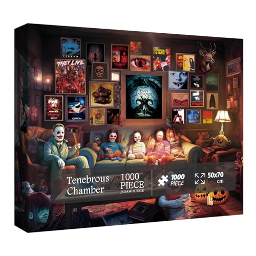 Halloween Horror Puzzle Erwachsene 1000 Teile, Horror Movie Jigsaw Puzzle 1000 Teile für Erwachsene, Gruselpuzzle als Horror Party Dekorationen von BBOLDIN