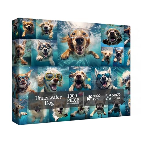 Hund Puzzle für Erwachsene 1000 Teile Lustige Welpe Tier Jigsaw Puzzles Spaß Cool Alberne Puzzle mit Unterwasserhunden Hund Puzzle für Erwachsene 1000 Teile Lustige Welpe Tier Jigsaw Puzzles Spaß Cool Alberne Puzzle mit Unterwasserhunden von BBOLDIN