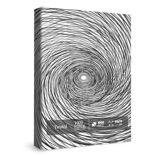 Impossible Round Lines Puzzles for Adults 1000 Pieces Hard Black White Jigsaw Puzzles Difficult Challenging Art Puzzles von BBOLDIN