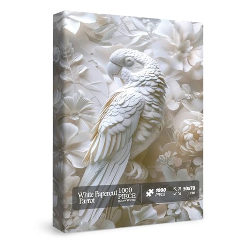 Impossible White Papagei Puzzles für Erwachsene 1000 Teile Hard Difficult Bird Jigsaw Puzzles Natur Tier Kunst Puzzles von BBOLDIN