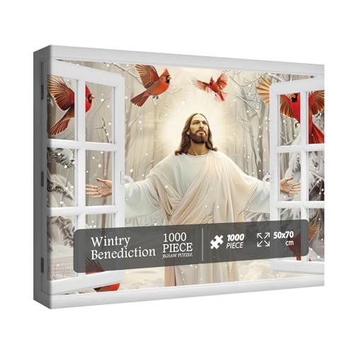 Jesus Christian Puzzles für Erwachsene 1000 Teile Religiöser Friedlicher Glaube Puzzle Winter Kardinal Inspirierende Puzzles Jesus Christian Puzzles für Erwachsene 1000 Teile Religiöser Friedlicher Glaube Puzzle Winter Kardinal Inspirierende Puzzles von BBOLDIN