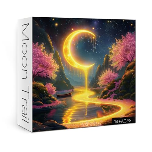 Mystery Landscape Puzzles für Erwachsene 1000 Teile, Fantasy Nature Scenic Jigsaw Puzzles, Mond Berg Kunst Puzzles von BBOLDIN