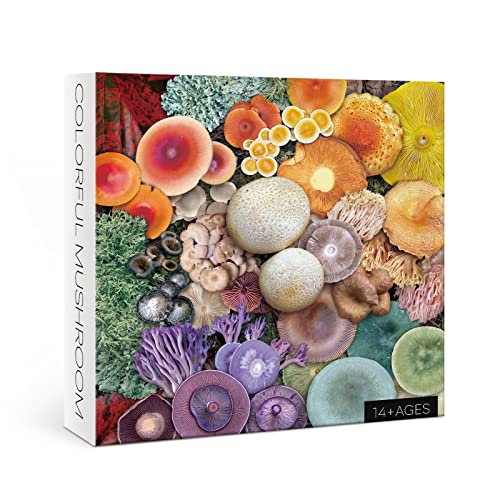 Pilz-Puzzle 1000 Teile Puzzle für Erwachsene, bunte Pilz-Puzzle, Pilze in Blüte, Fliegenpilz, Naturpflanzenpuzzle, Regenbogen-Pilz-Puzzles von BBOLDIN