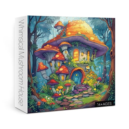 Pilzhaus Puzzle für Erwachsene 1000 Teile Zauberwald Puzzle Fantasie Skurrile Pflanze Baum Puzzle von BBOLDIN