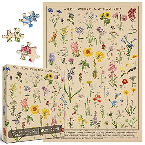 Vintage Wildblumen Puzzle 1000 Teile für Erwachsene, Botanik Pflanze Blume Puzzle von Wildblumen Nordamerika, Blumen Puzzle Puzzles Natur als Pflanze Geschenke Vintage Wildblumen Puzzle 1000 Teile für Erwachsene, Botanik Pflanze Blume Puzzle von Wildblumen Nordamerika, Blumen Puzzle Puzzles Natur als Pflanze Geschenke von BBOLDIN