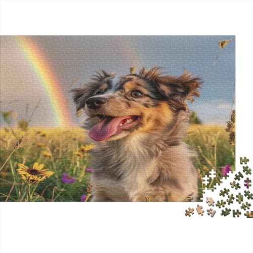 Australischer Schäferhund Puzzle 1000 Teile Puzzles Für Klassische Puzzles 1000 Teile Puzzlespiel Schwer Pädagogisches Spielzeug Kinder Puzzel 1000pcs (75x50cm) von BBQYNVKJR