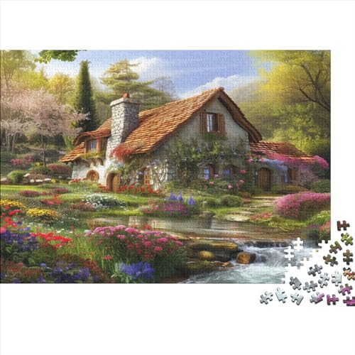 Berghütte 1000 Teile,Impossible Puzzle,Geschicklichkeitsspiel Für Die Ganze Familie, Erwachsenen Puzzlespiel Puzzel 1000pcs (75x50cm) von BBQYNVKJR