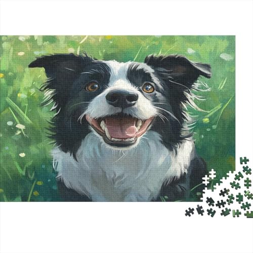 Border Collie 1000 Teile, Impossible Puzzle,Geschicklichkeitsspiel Für Die Ganze Familie, Erwachsenenpuzzle Ab 14 Jahren Puzzel 1000pcs (75x50cm) von BBQYNVKJR