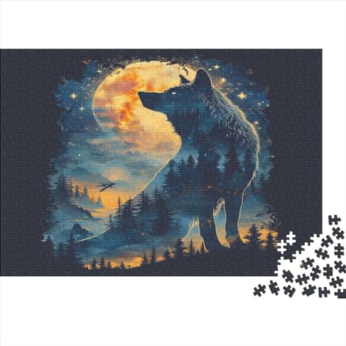 Bunter Wolf Puzzle 1000 Teile Erwachsener Kniffel Spaß Für Die Ganze Familie - Abwechslungsreiche 1000 Puzzleteilige Motive Puzzlespiel Erwachsene, Puzzel 1000pcs (75x50cm) von BBQYNVKJR