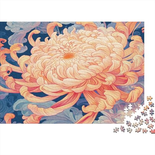 Chrysantheme Puzzle 1000 Teile Puzzles Für Erwachsene Lernspiel Herausforderungsspielzeug 1000-teilige Puzzlespiel Für Erwachsene Kinder Puzzel 1000pcs (75x50cm) von BBQYNVKJR