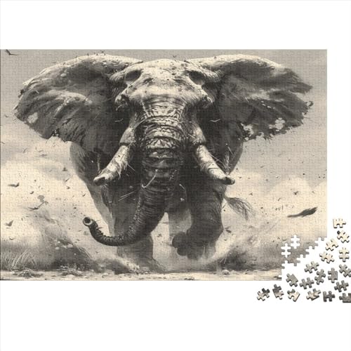 Elefant Puzzle 1000 Teile Puzzle Erwachsene Schwieriges Schwer Puzzle Für Erwachsene Und Kinder Ab 14 Jahren Puzzel 1000pcs (75x50cm) von BBQYNVKJR