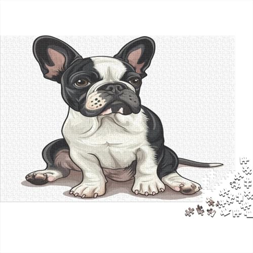 Französische Bulldogge Puzzle 1000 Teile,Puzzle Für Erwachsene, Impossible Puzzle,Puzzle 1000 Puzzle Home Dekoration Puzzle,Erwachsenenpuzzle Puzzel 1000pcs (75x50cm) von BBQYNVKJR