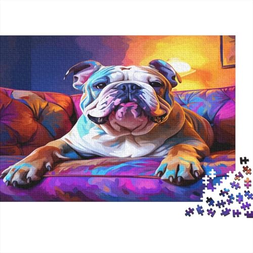 French BullHund Puzzlespiel 1000 Teile Für Erwachsene, Einzigartige Kunstwerke Und Vorlage - Geburtstagsgeschenk - Spaßige Puzzles Mit Überraschung Von Puzzle in A Bag Puzzel 1000pcs (75x50cm) von BBQYNVKJR