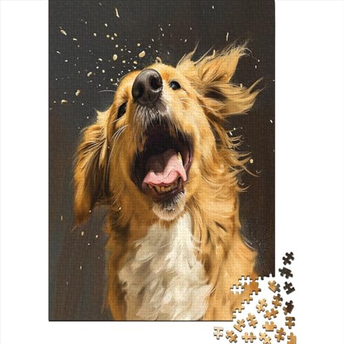 Golden Retriever Puzzle 1000 Teile,für Erwachsene, Impossible Puzzle,farbenfrohes Legespiel,Geschicklichkeitsspiel Für Die Ganze Familie,Erwachsenenpuzzle Puzzel 1000pcs (75x50cm) von BBQYNVKJR