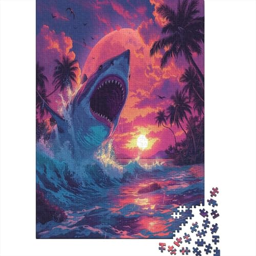 Hai Puzzle 1000 Teile Puzzles Für Erwachsene Lernspiel Herausforderungsspielzeug 1000-teilige Puzzlespiel Für Erwachsene Kinder Puzzel 1000pcs (75x50cm) von BBQYNVKJR