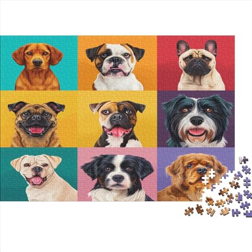 Hund Breeds Puzzle 1000 Teile,Puzzle Für Erwachsene, Impossible Puzzle,Puzzle Farbenfrohes Legespiel,GesKükenlichkeitsspiel Für Die Ganze Familie Puzzel 1000pcs (75x50cm) von BBQYNVKJR