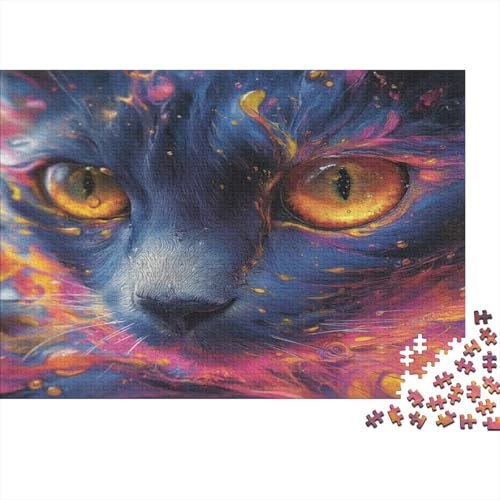 Kat Puzzle 1000 Teile,für Erwachsene, Impossible Puzzle,farbenfrohes Legespiel,Geschicklichkeitsspiel Für Die Ganze Familie,Erwachsenenpuzzle Puzzel 1000pcs (75x50cm) von BBQYNVKJR