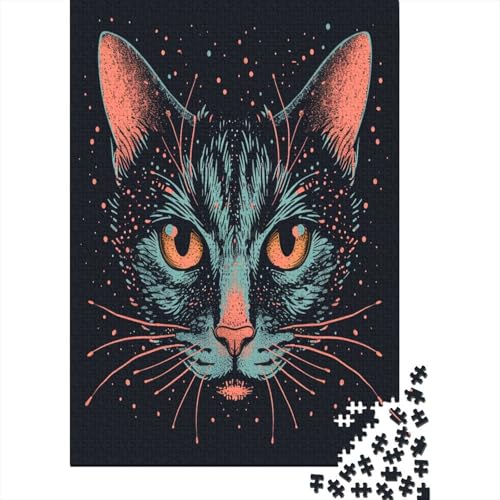 Kat Puzzle 1000 Teile Puzzles Für Erwachsene Lernspiel Herausforderungsspielzeug 1000-teilige Puzzlespiel Für Erwachsene Kinder Puzzel 1000pcs (75x50cm) von BBQYNVKJR