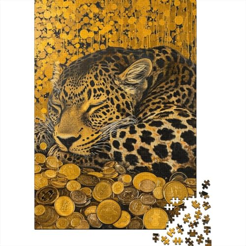 Leopard 1000 Stück Puzzles Für Erwachsene Teenager Stress Abbauen Familien-Puzzlespiel 1000-teiliges Puzzle Kinder Lernspiel Spielzeug Geschenk Puzzel 1000pcs (75x50cm) von BBQYNVKJR