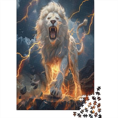 Löwe 1000 Stück Puzzles Für Erwachsene Teenager Stress Abbauen Familien-Puzzlespiel Mit Poster in 1000-teiliges Puzzle Kinder Lernspiel Spielzeug Geschenk Puzzel 1000pcs (75x50cm) von BBQYNVKJR