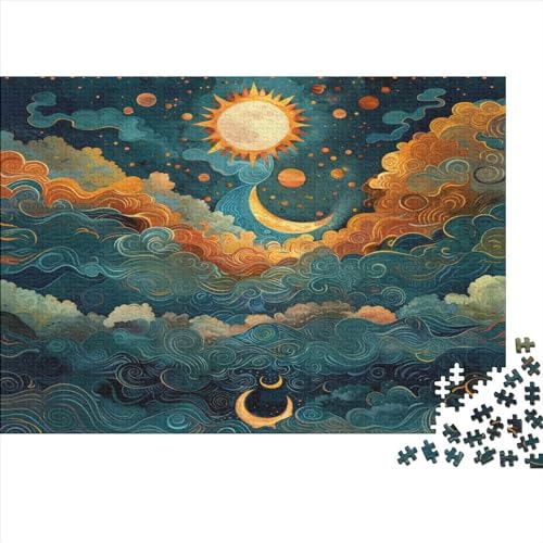 Mond and Sonne Puzzle 1000 Teile Erwachsene Puzzles Für Erwachsene Klassische Puzzles 1000 Teile Erwachsene Puzzlespiel Schwer Pädagogisches Spielzeug Erwachsene Kinder Puzzel 1000pcs (75x50cm) von BBQYNVKJR