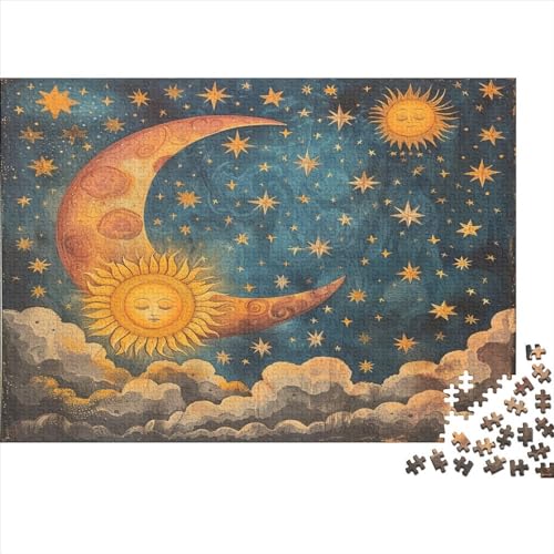 Mond and Sterns Puzzle 1000 Teile,Puzzlespiel Für Erwachsene,Impossible Puzzle,Puzzle GesKükenlichkeitsspiel Für Die Ganze Familie, Geschenke Für Männer/Frauen Erwachsenen Puzzel 1000pcs (75x50cm) von BBQYNVKJR