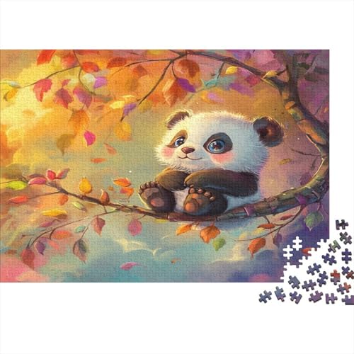 Panda Puzzle 1000 Teile,für Erwachsene, Impossible Puzzle,farbenfrohes Legespiel,Geschicklichkeitsspiel Für Die Ganze Familie,Erwachsenenpuzzle Puzzel 1000pcs (75x50cm) von BBQYNVKJR